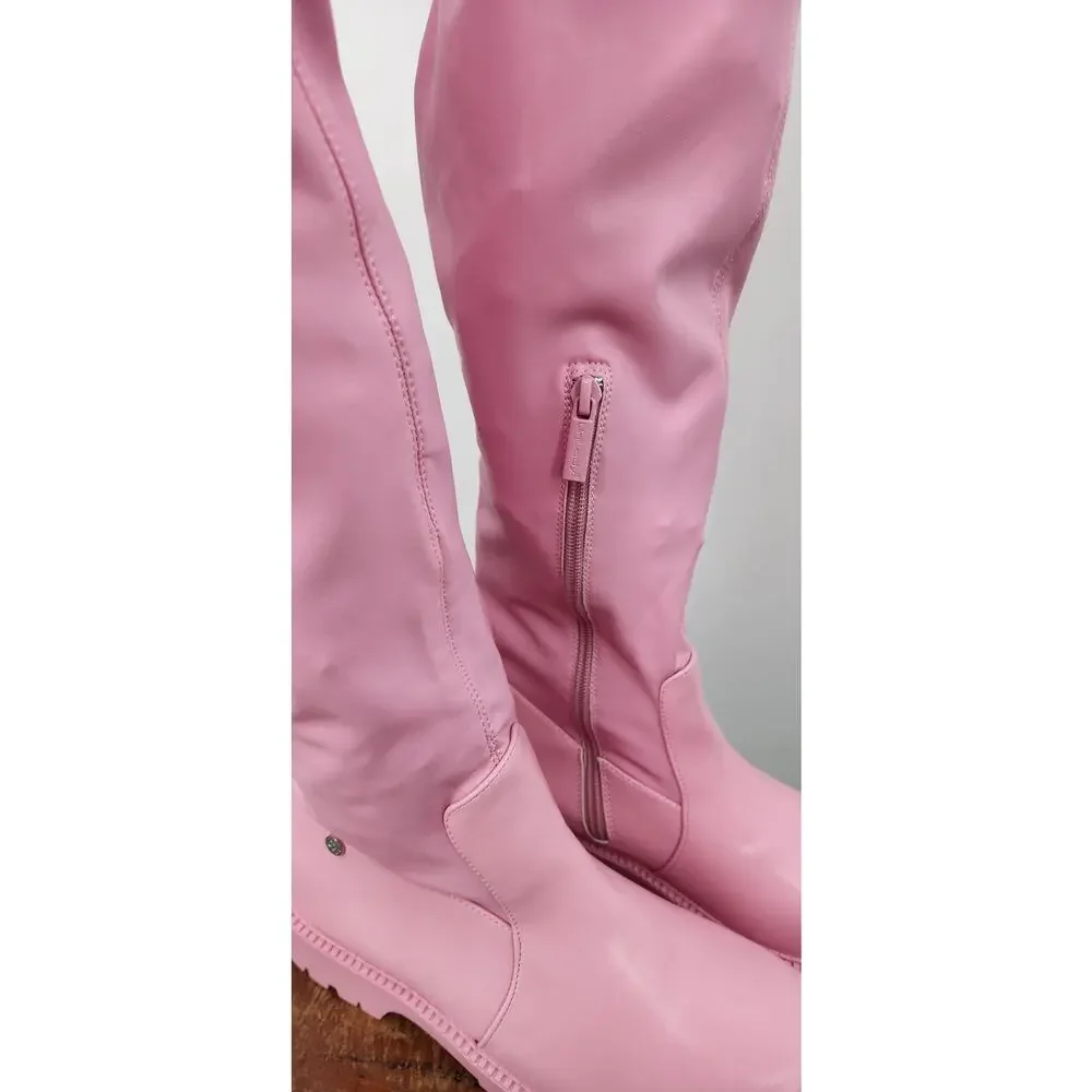 Women's Over The Knee Pink‎ Thigh High Chunky Low Heel Boots Fall Boots Size 8.5